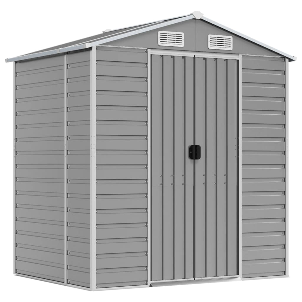haveskur 191x130x198 cm galvaniseret stål lysegrå