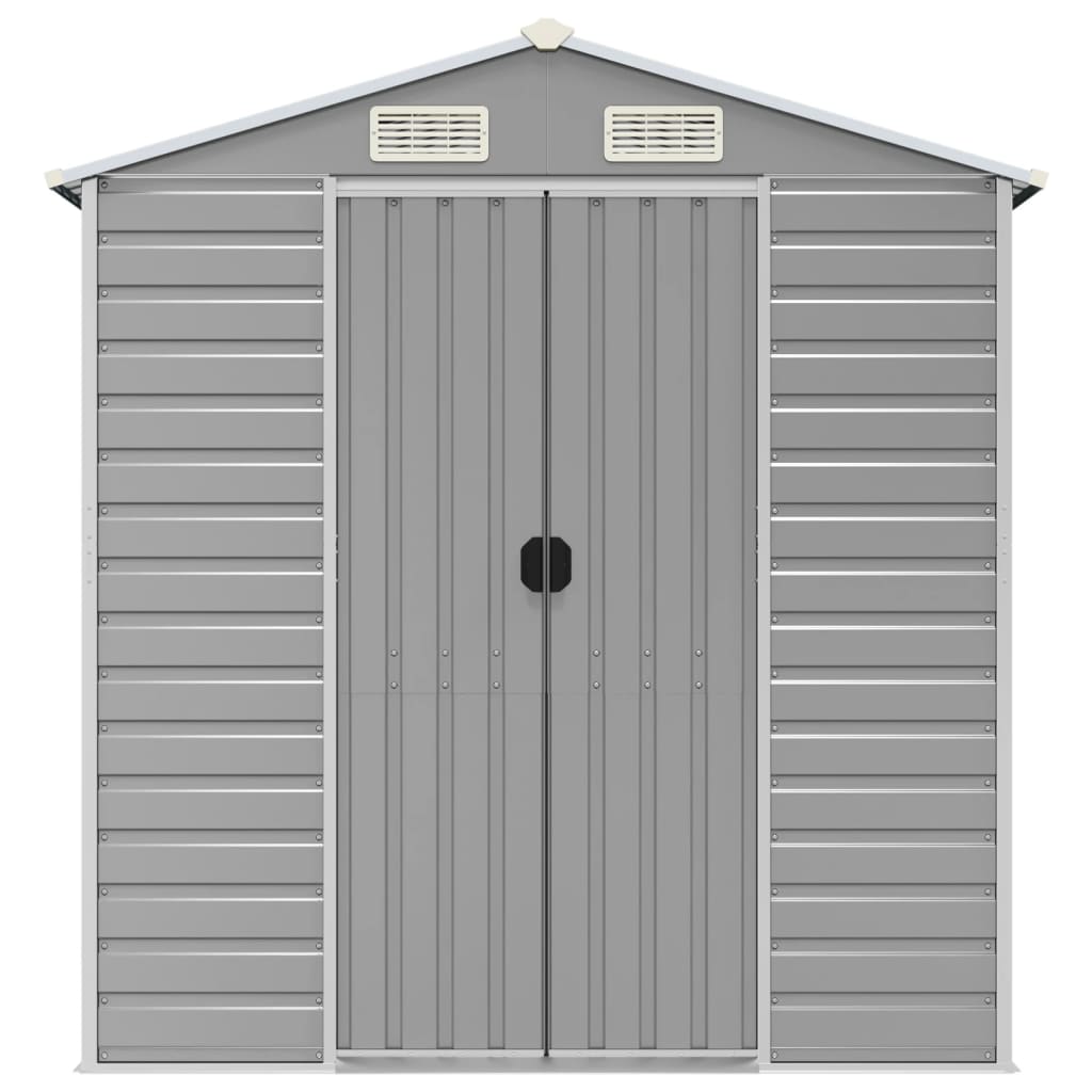 haveskur lysegrå 191x215x198 cm galvaniseret stål
