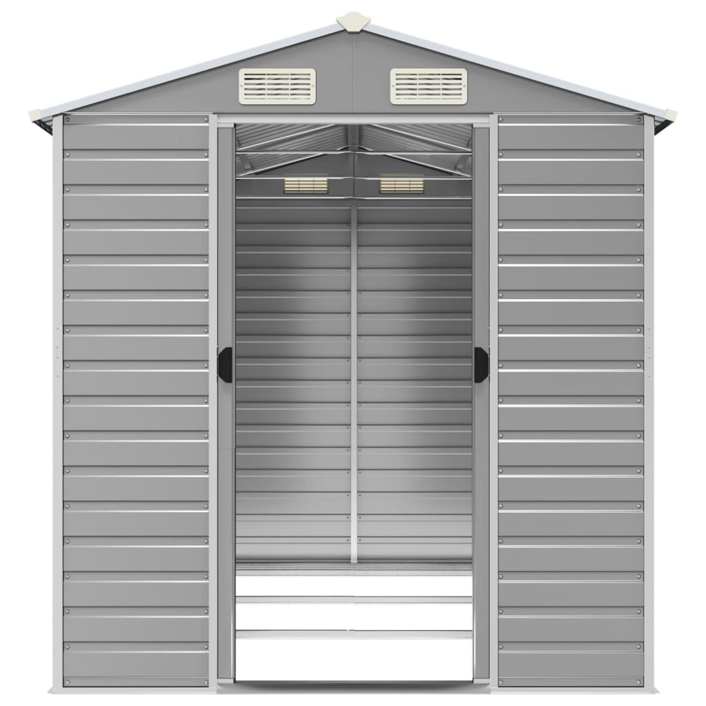 haveskur lysegrå 191x300x198 cm galvaniseret stål