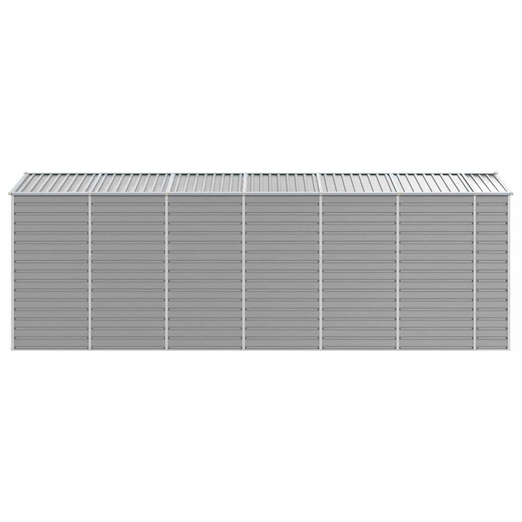 haveskur lysegrå 191x555x198 cm galvaniseret stål