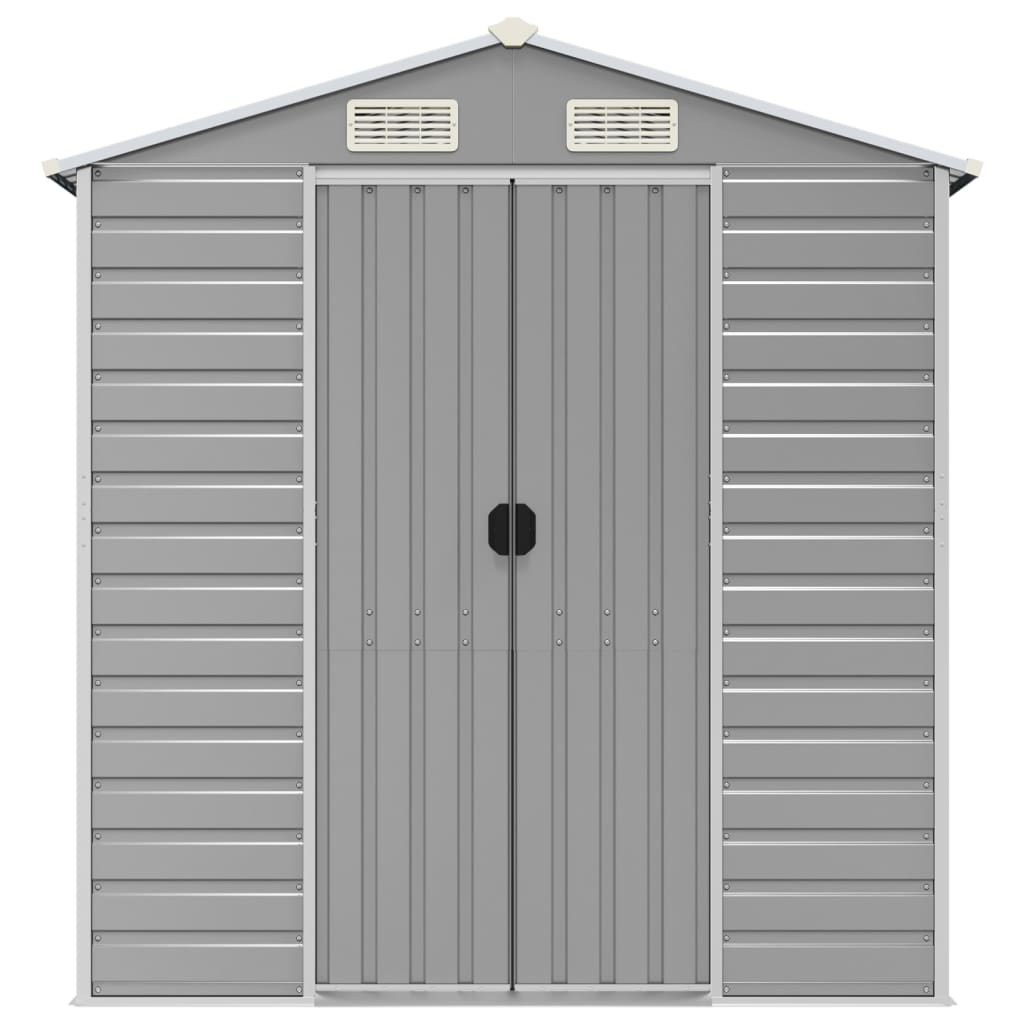 haveskur lysegrå 191x640x198 cm galvaniseret stål