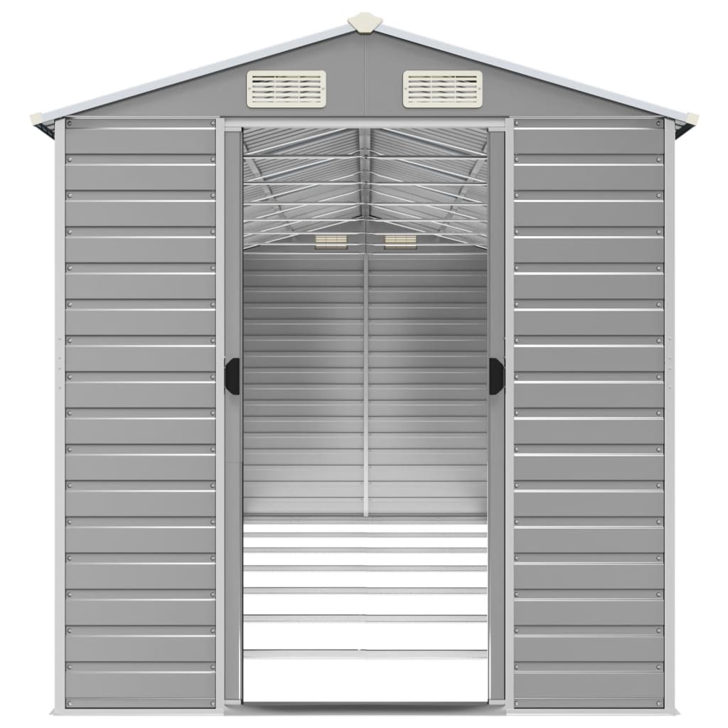 haveskur lysegrå 191x640x198 cm galvaniseret stål