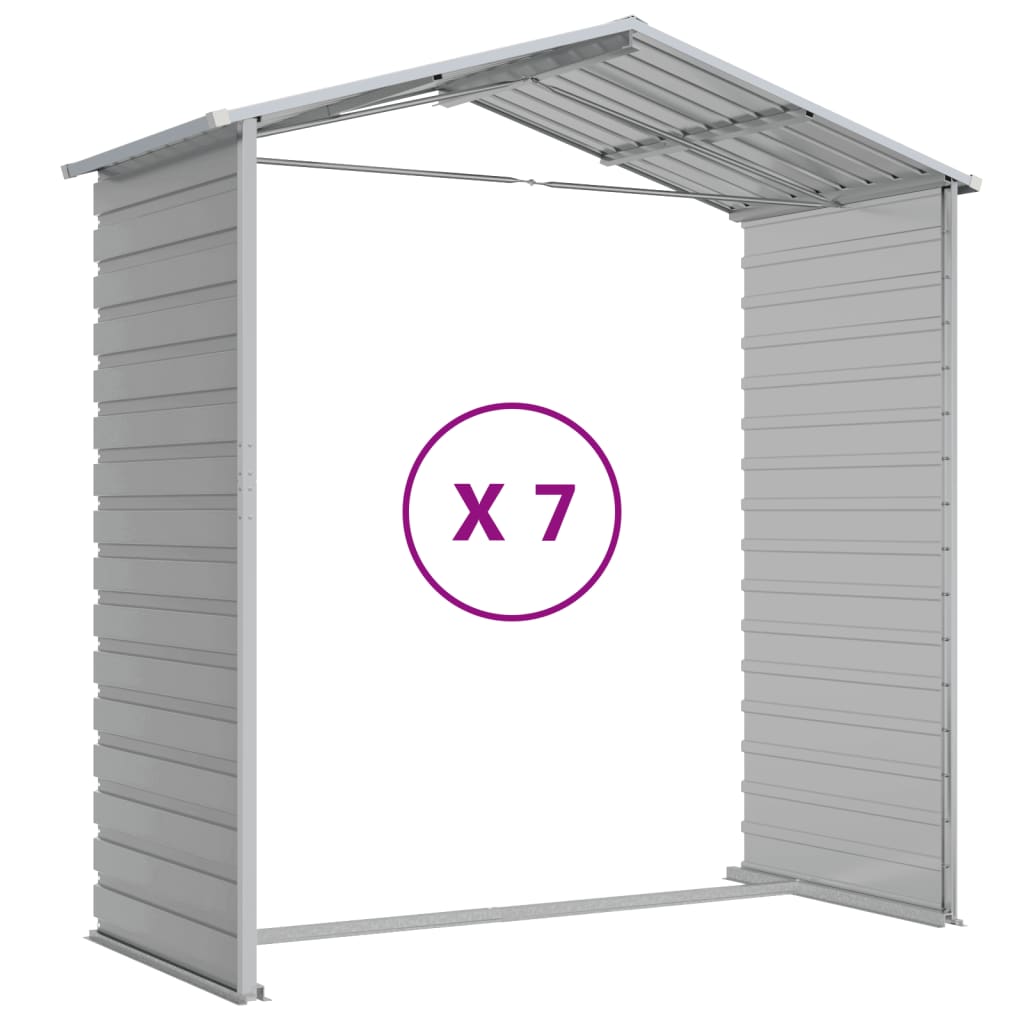haveskur lysegrå 191x640x198 cm galvaniseret stål