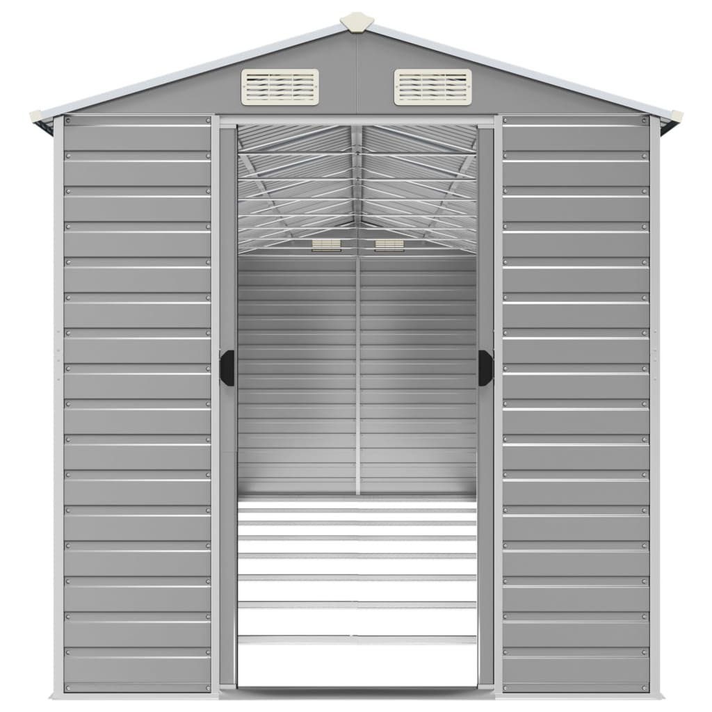 haveskur lysegrå 191x725x198 cm galvaniseret stål