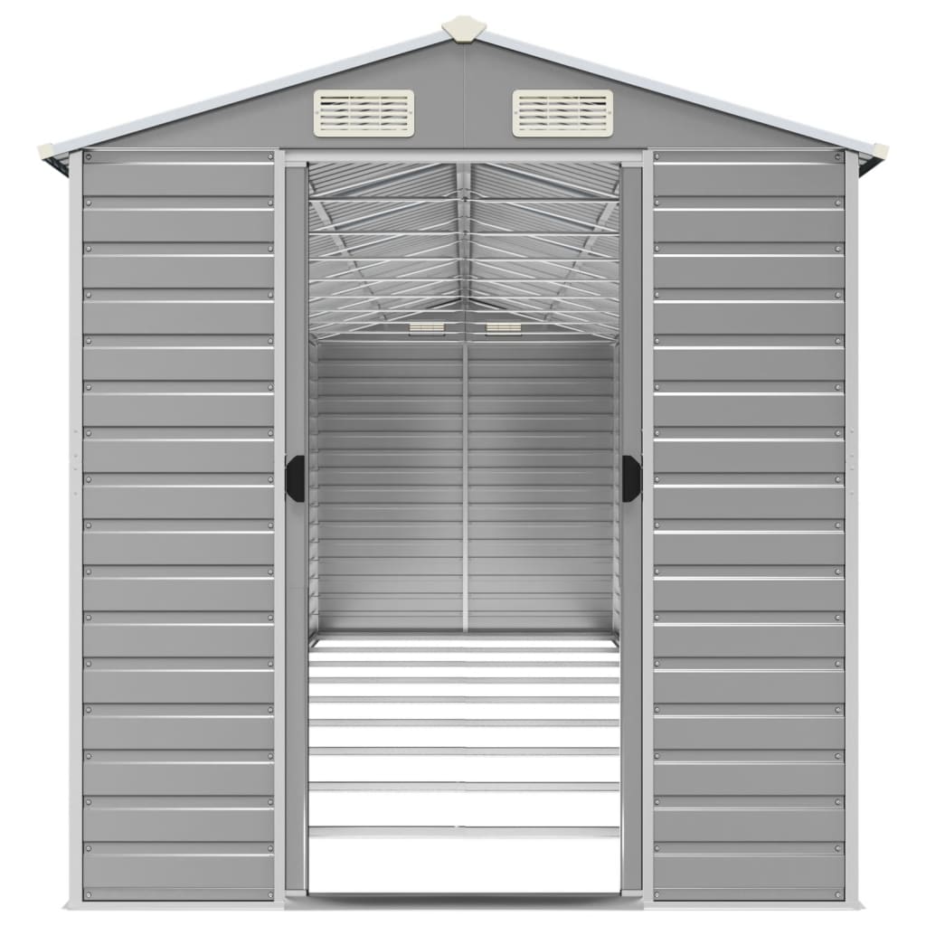 haveskur lysegrå 191x810x198 cm galvaniseret stål