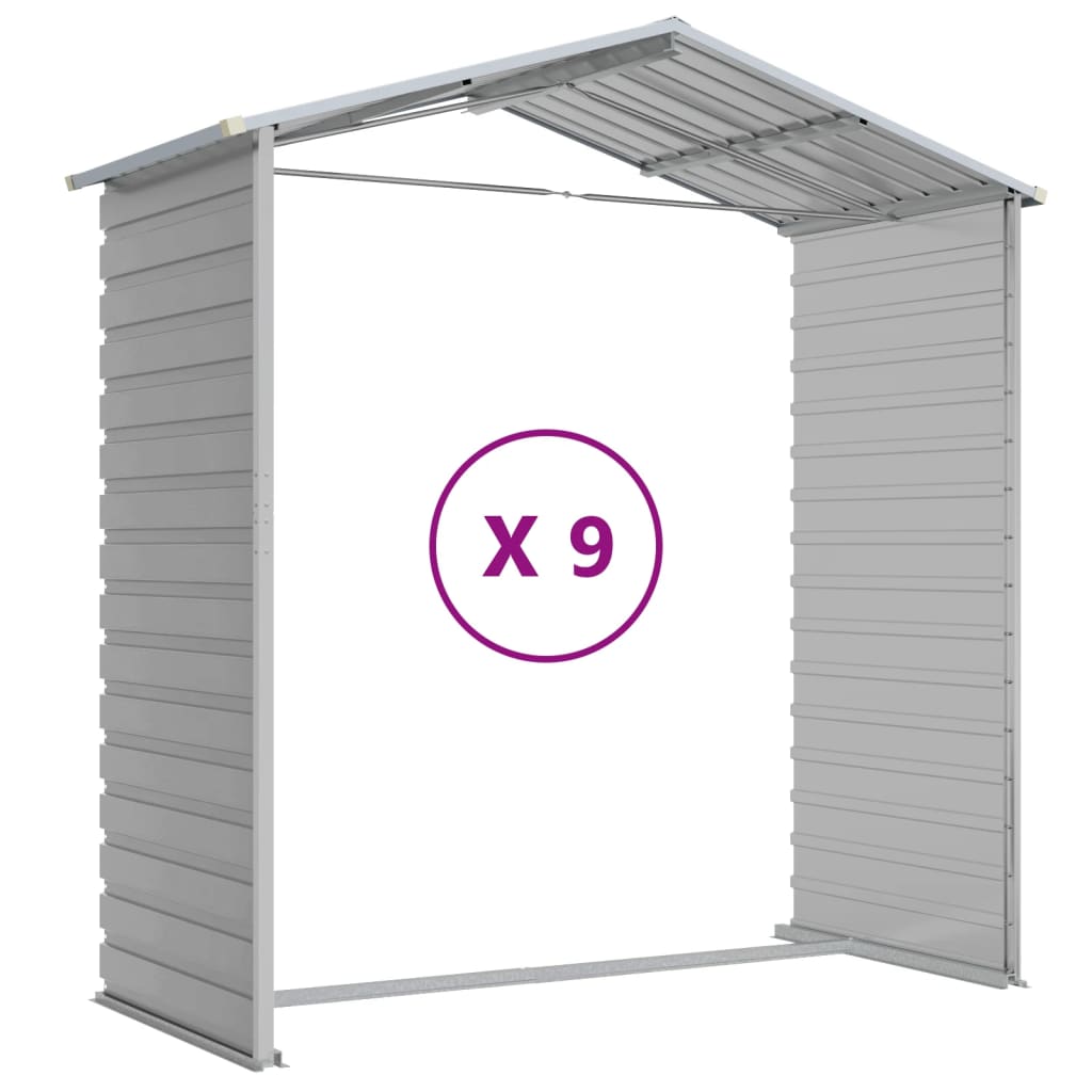 haveskur lysegrå 191x810x198 cm galvaniseret stål