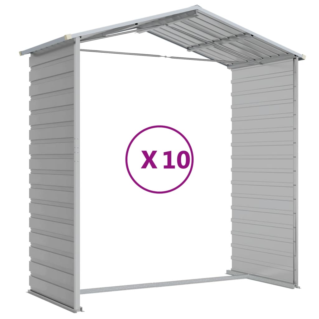 haveskur lysegrå 191x895x198 cm galvaniseret stål
