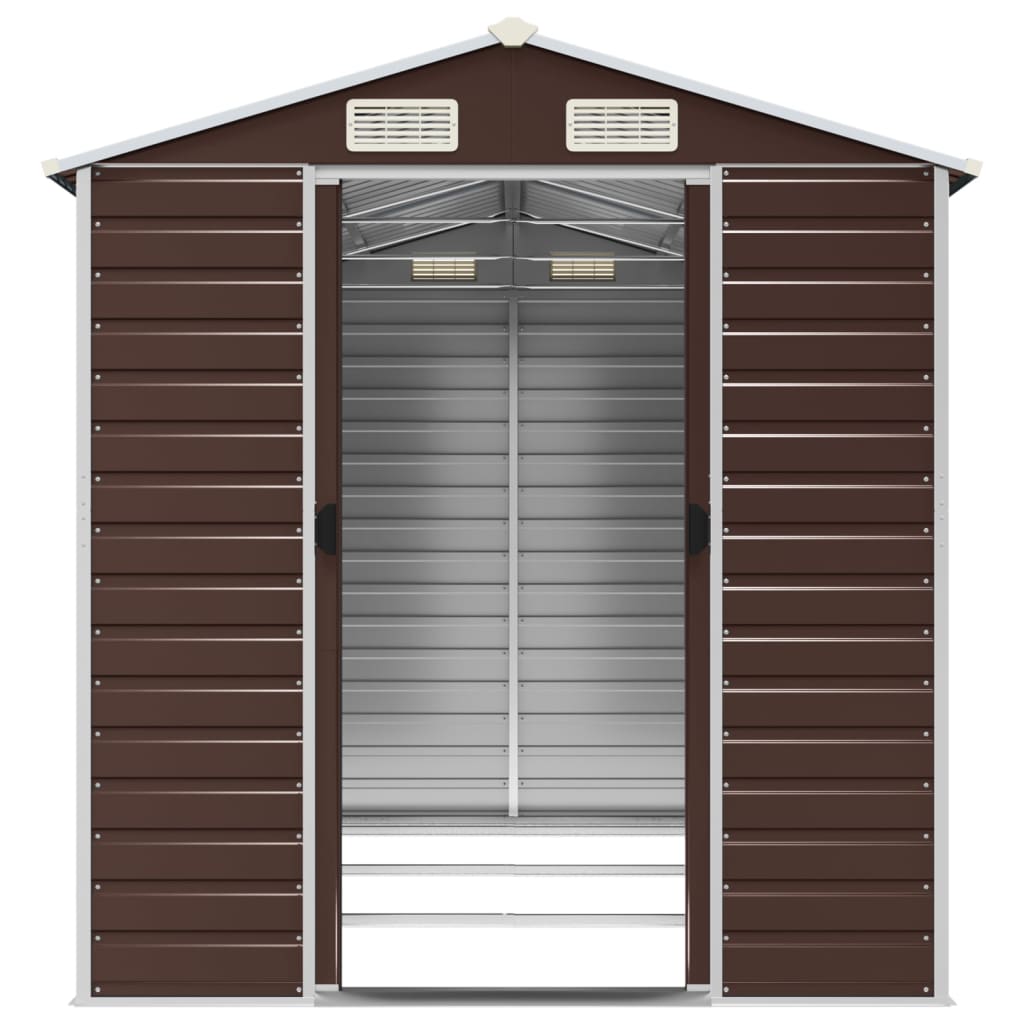 haveskur brun 191x300x198 cm galvaniseret stål