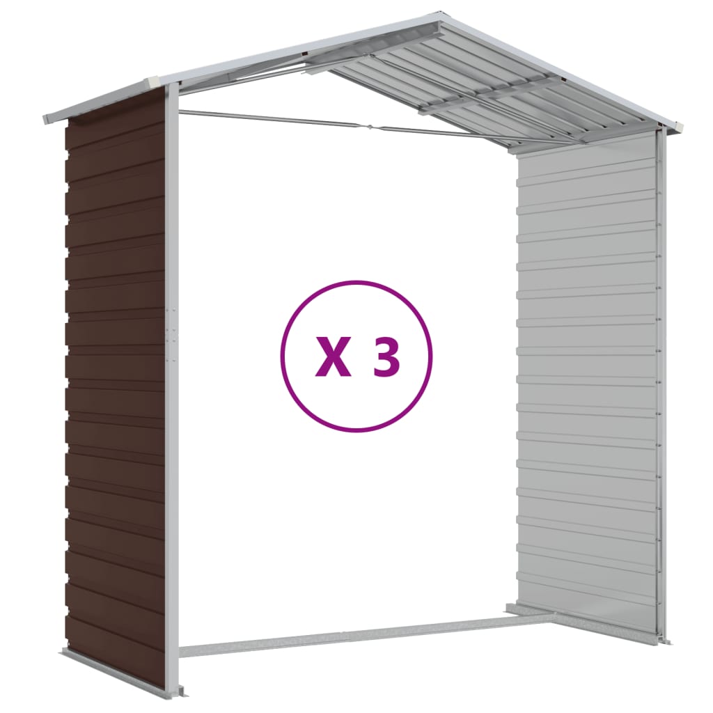 haveskur brun 191x300x198 cm galvaniseret stål