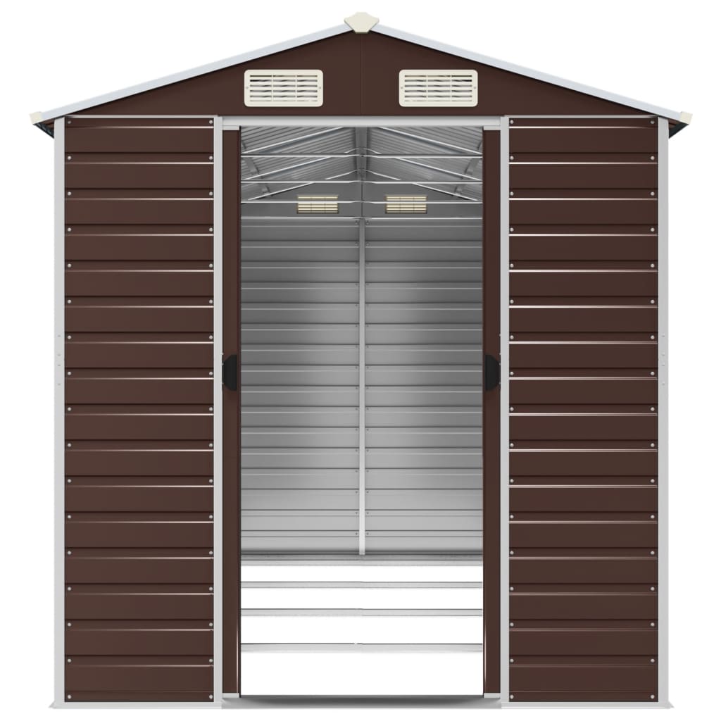 haveskur brun 191x385x198 cm galvaniseret stål