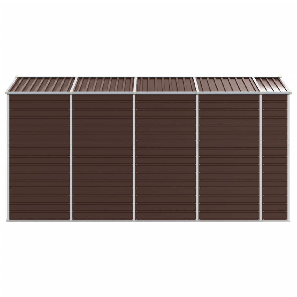 haveskur brun 191x385x198 cm galvaniseret stål