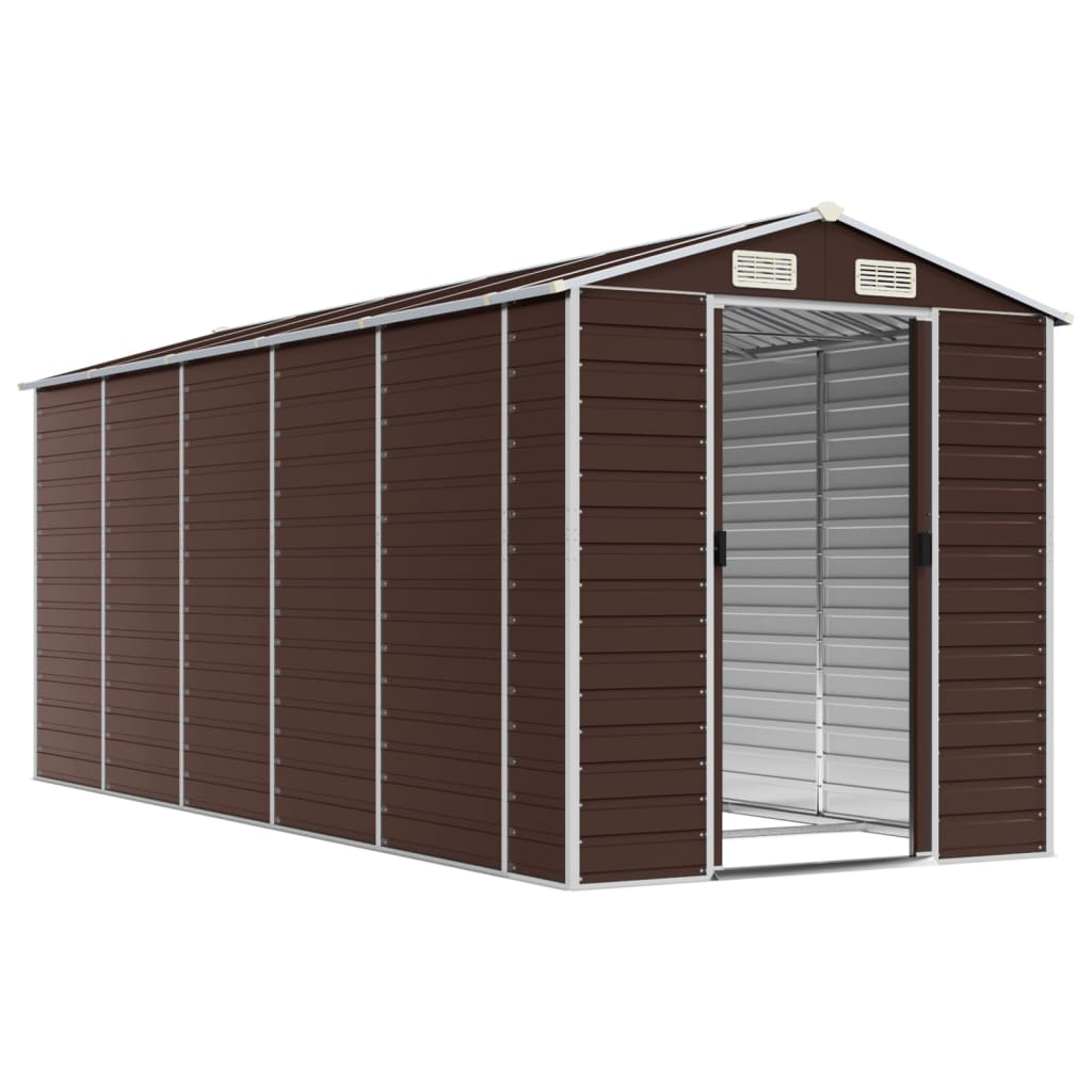haveskur brun 191x470x198 cm galvaniseret stål