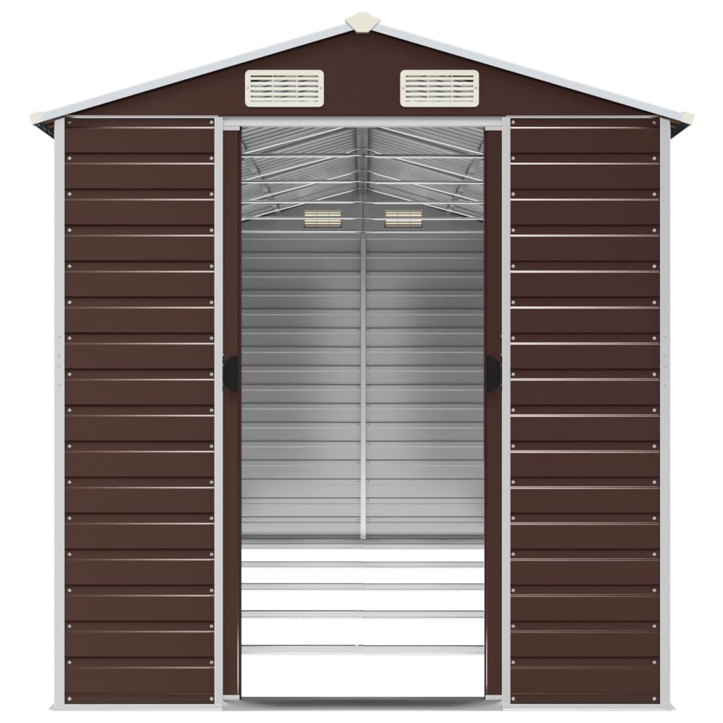 haveskur brun 191x470x198 cm galvaniseret stål