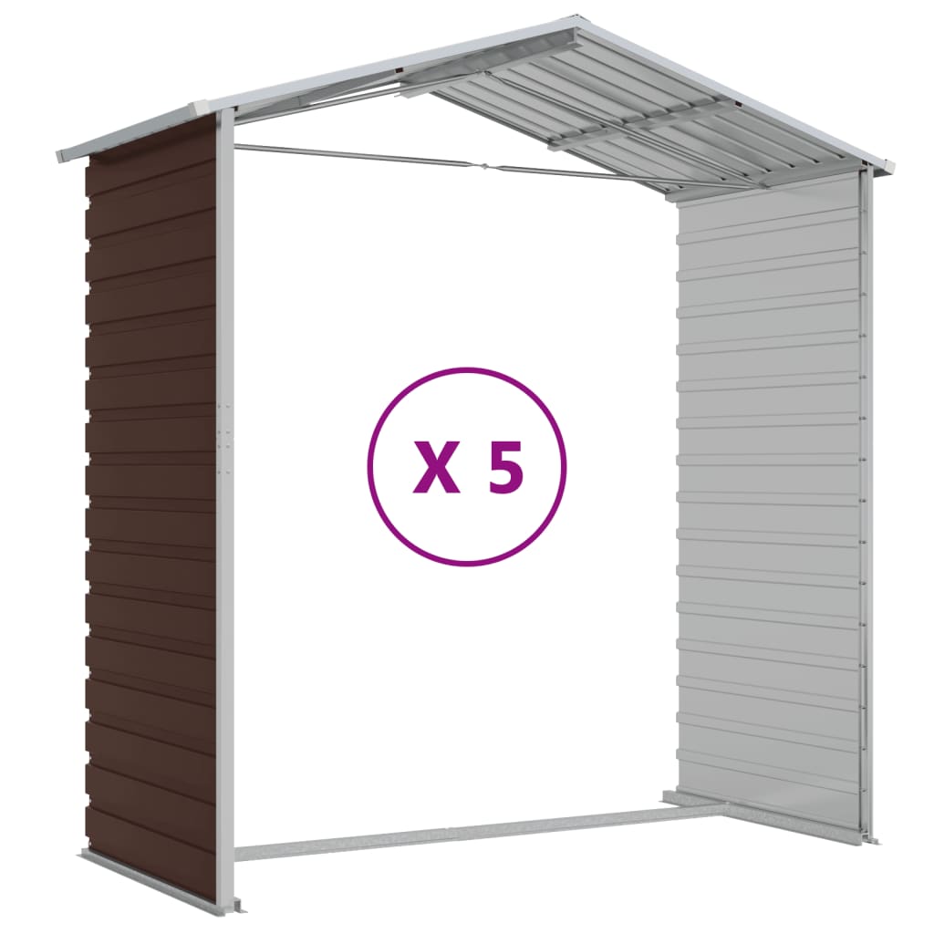 haveskur brun 191x470x198 cm galvaniseret stål