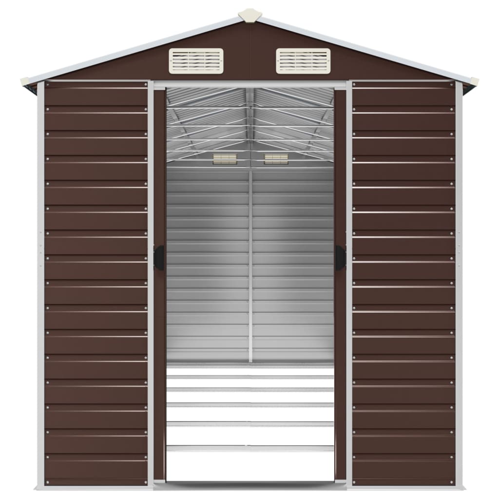 haveskur brun 191x555x198 cm galvaniseret stål