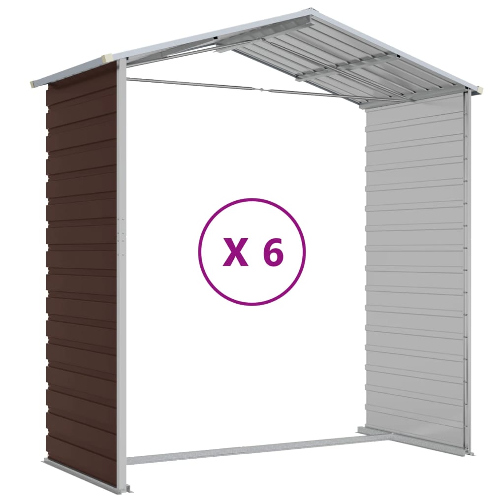 haveskur brun 191x555x198 cm galvaniseret stål