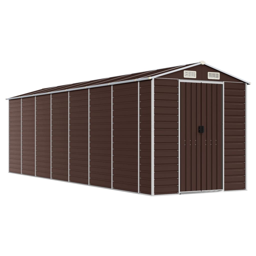 haveskur brun 191x640x198 cm galvaniseret stål