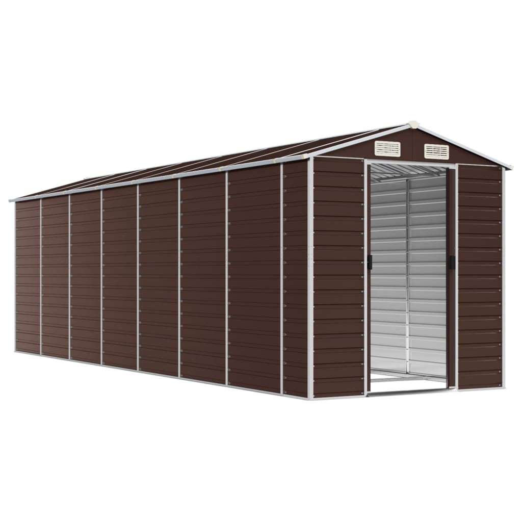 haveskur brun 191x640x198 cm galvaniseret stål