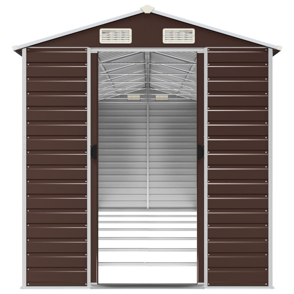 haveskur brun 191x640x198 cm galvaniseret stål
