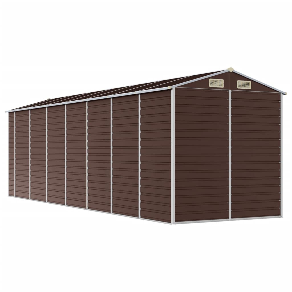 haveskur brun 191x640x198 cm galvaniseret stål