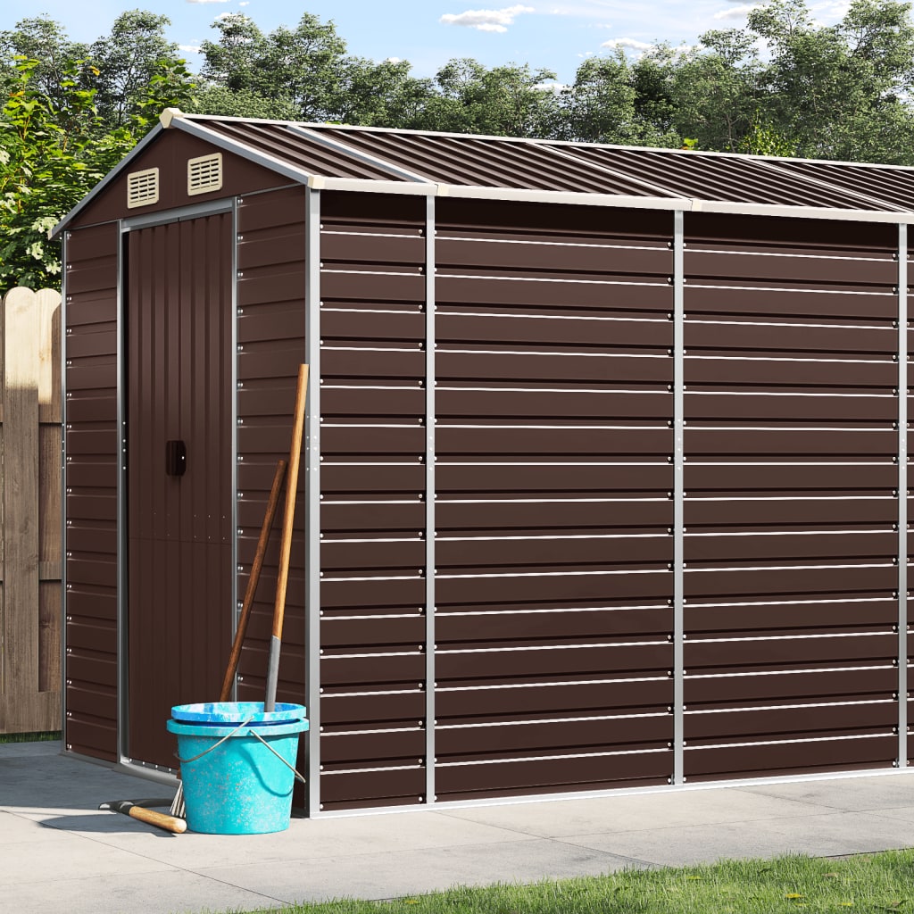 haveskur brun 191x640x198 cm galvaniseret stål