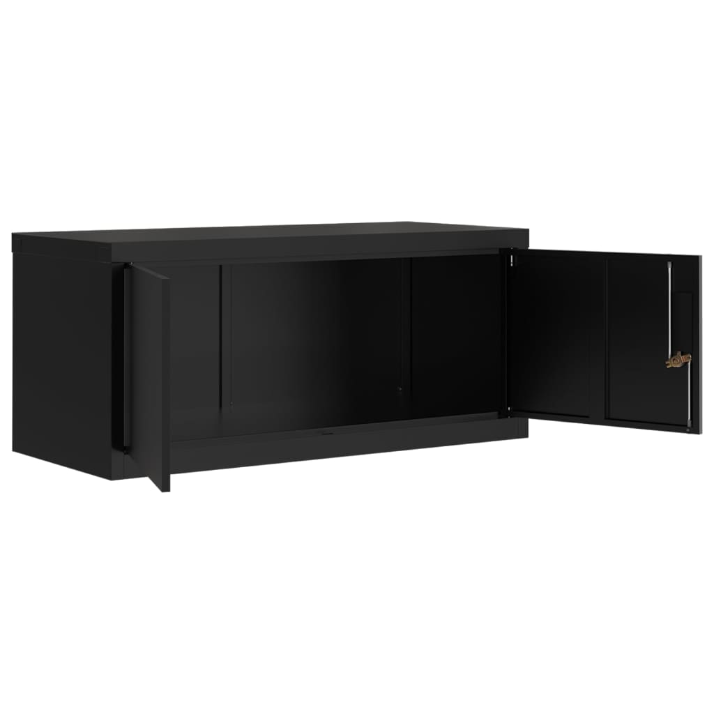 arkivskab 90x40x110 cm stål sort
