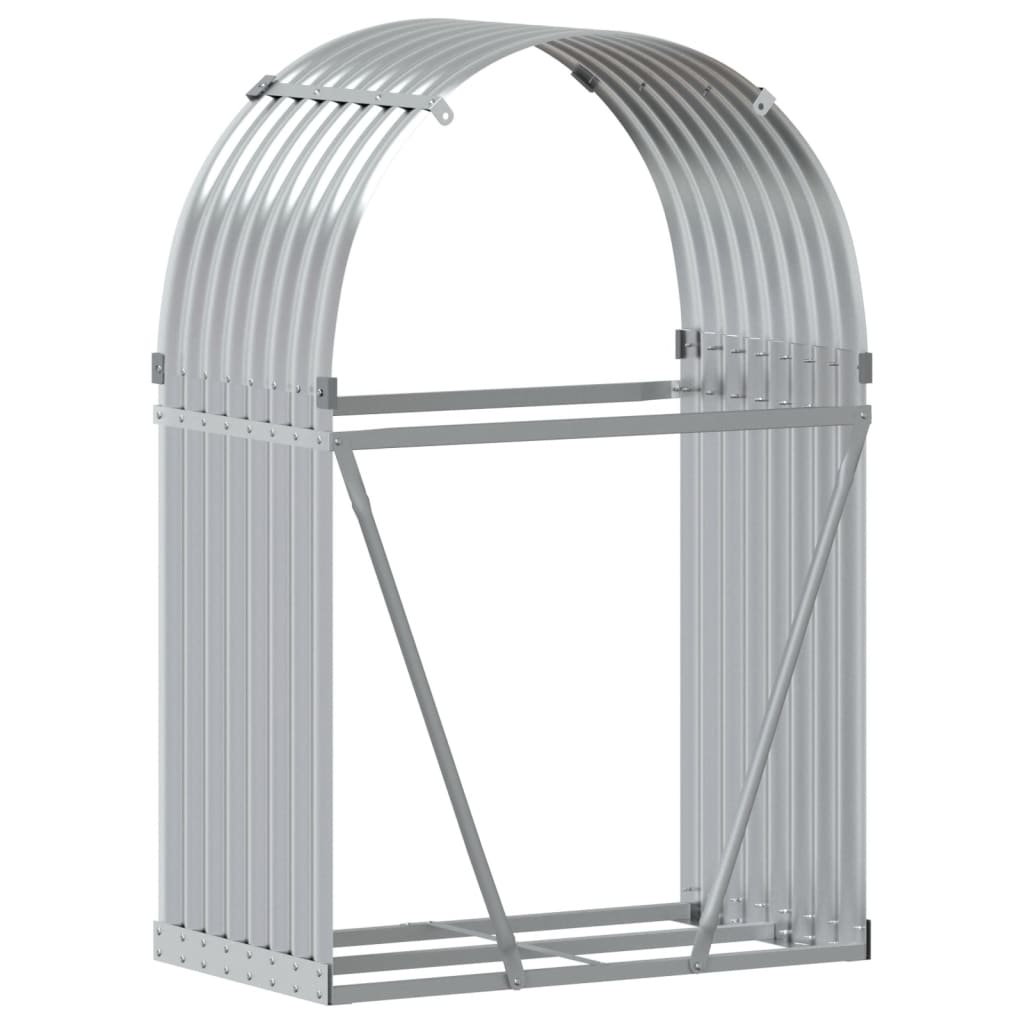 brændestativ 80x45x120 cm galvaniseret stål sølvfarvet