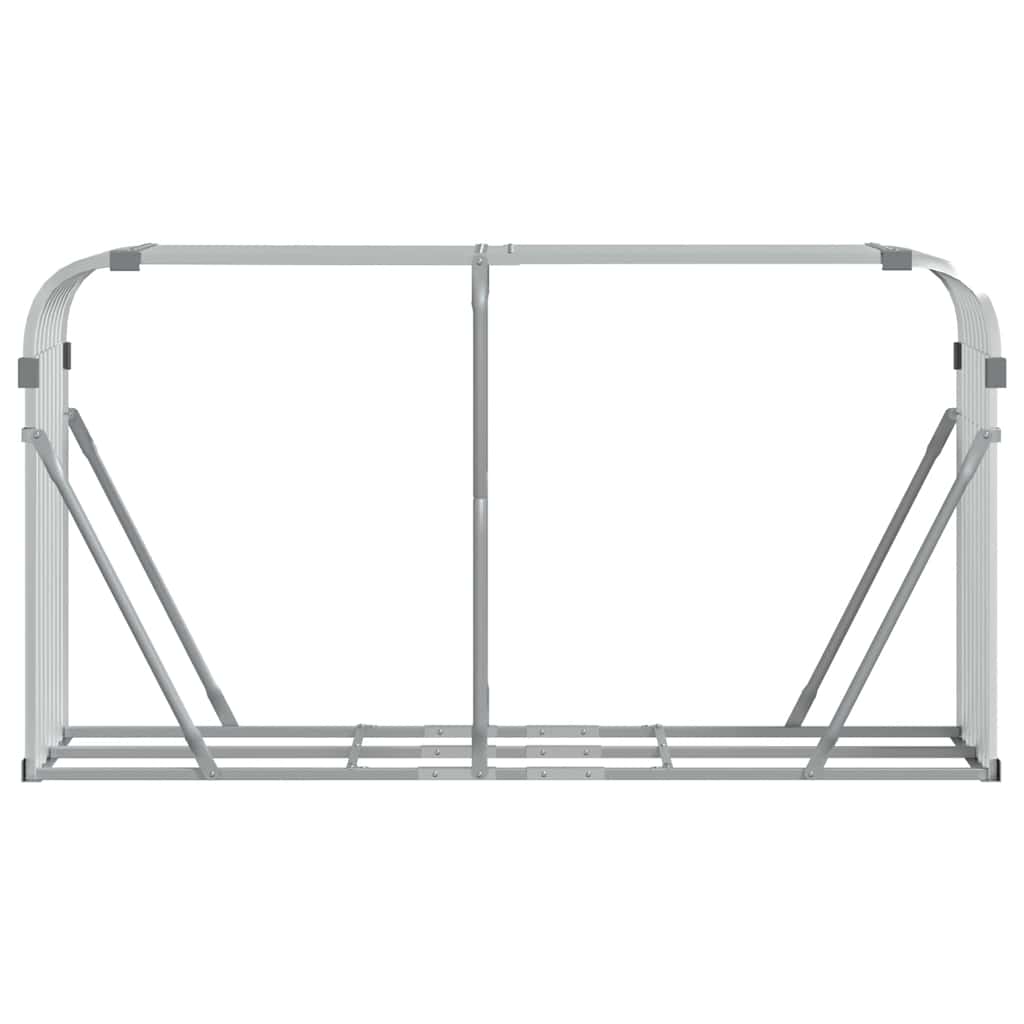 brændestativ 180x45x100 cm galvaniseret stål sølvfarvet