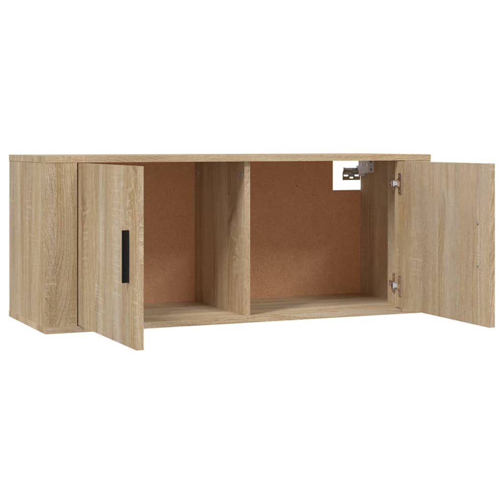 væghængte tv-skabe 3 stk. 100x34,5x40 cm sonoma-eg