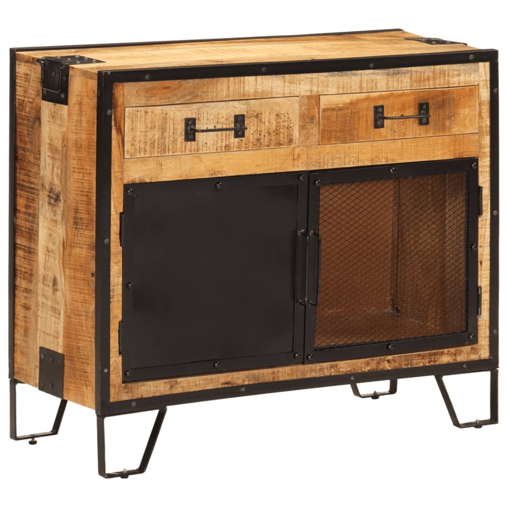 skænk 80x31x66 cm massivt ru mangotræ og metal