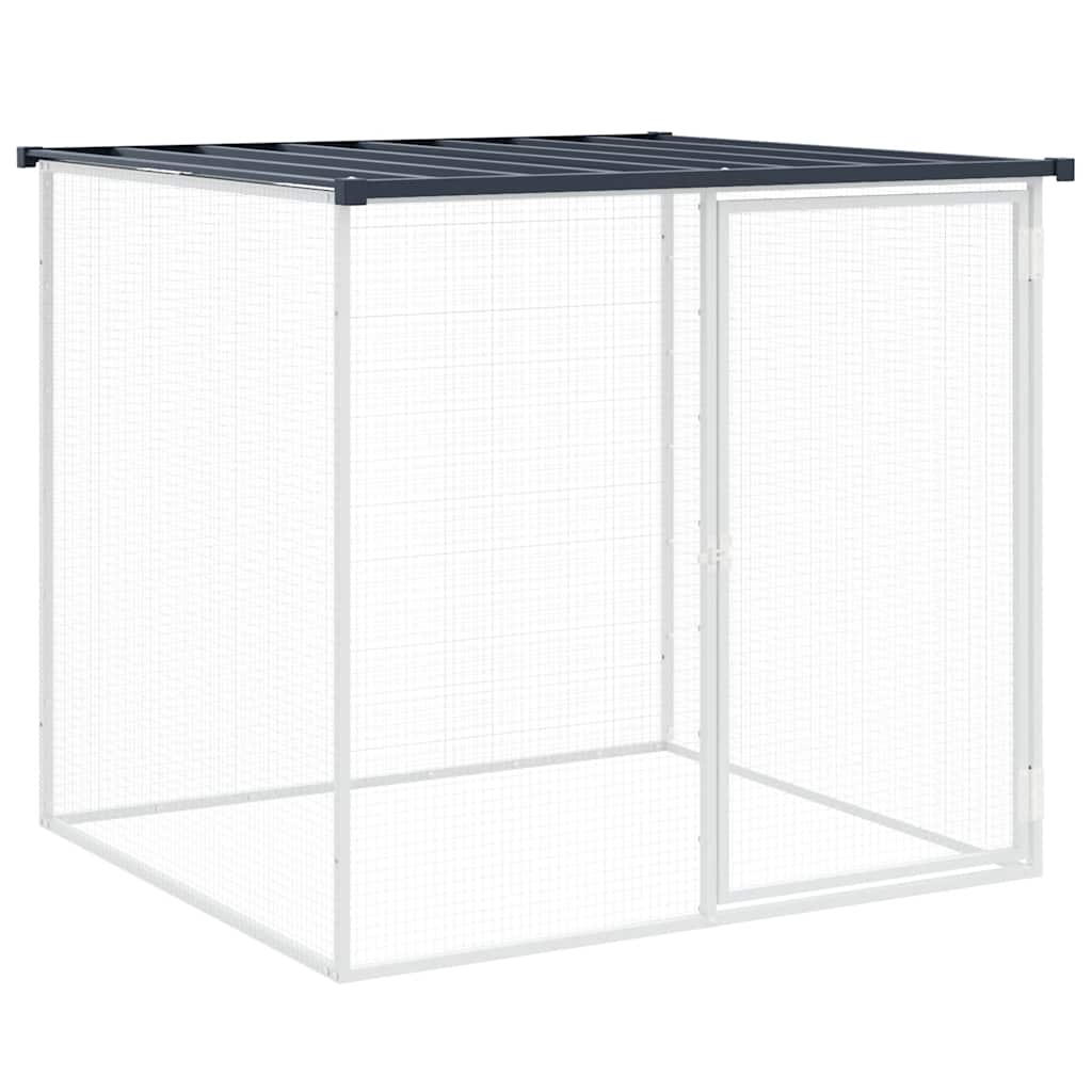 hønsehus med tag 103x98x90 cm galvaniseret stål antracitgrå