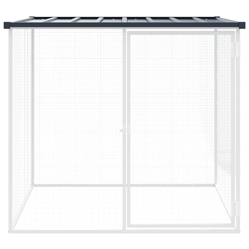 hønsehus med tag 103x98x90 cm galvaniseret stål antracitgrå