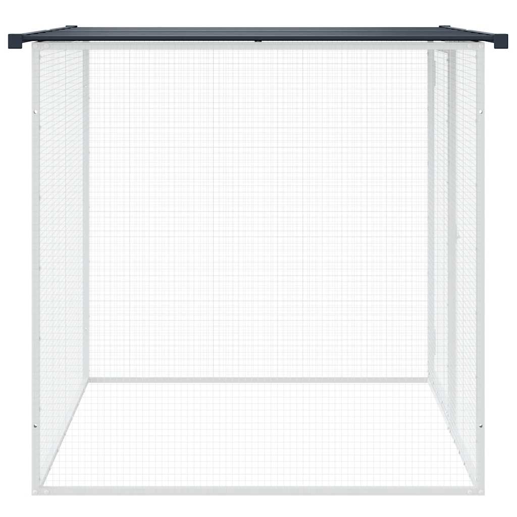 hønsehus med tag 103x98x90 cm galvaniseret stål antracitgrå