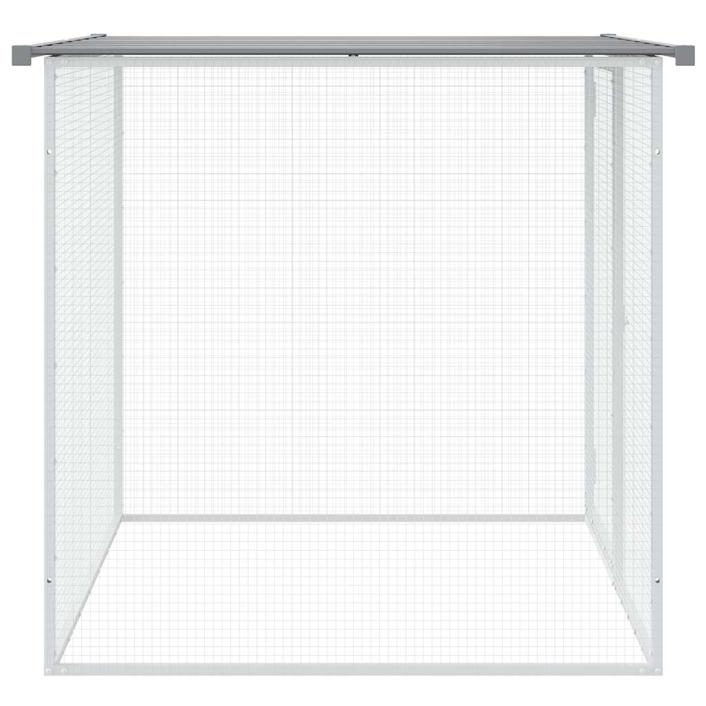 hønsehus med tag 103x98x90 cm galvaniseret stål lysegrå
