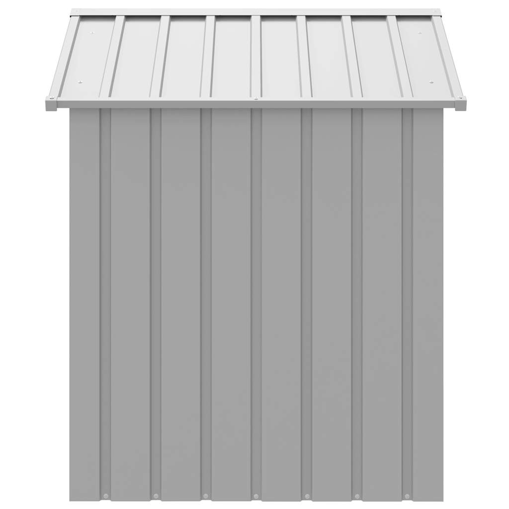 hundehus med tag 117x103x123 cm galvaniseret stål lysegrå