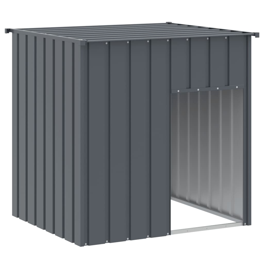 hundehus med tag antracit 110x103x109 cm galvaniseret stål