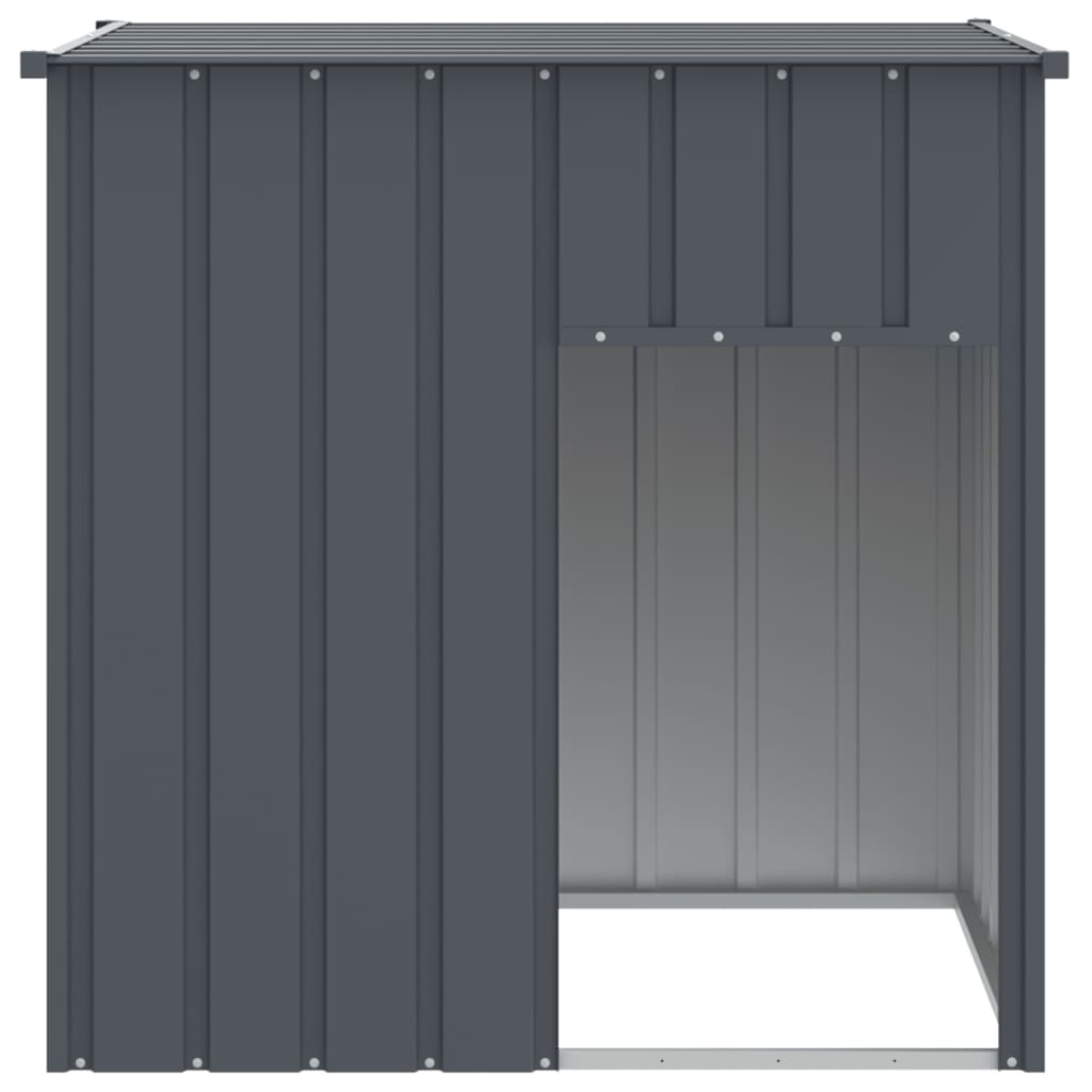 hundehus med tag antracit 110x103x109 cm galvaniseret stål