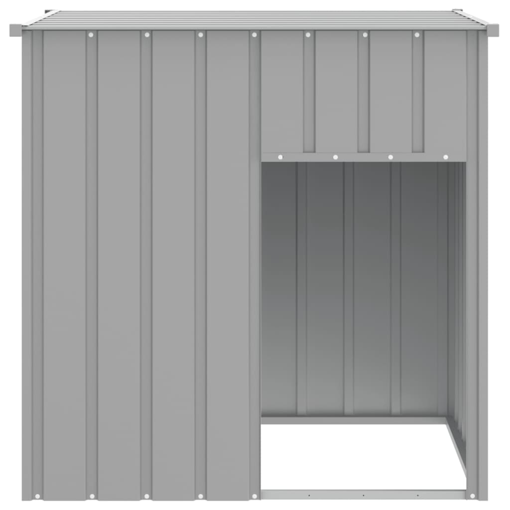 hundehus med tag lysegrå 110x103x109 cm galvaniseret stål