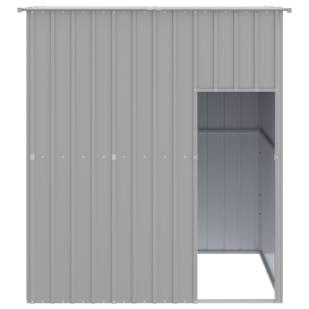 hundehus med tag 165x153x181 cm galvaniseret stål lysegrå
