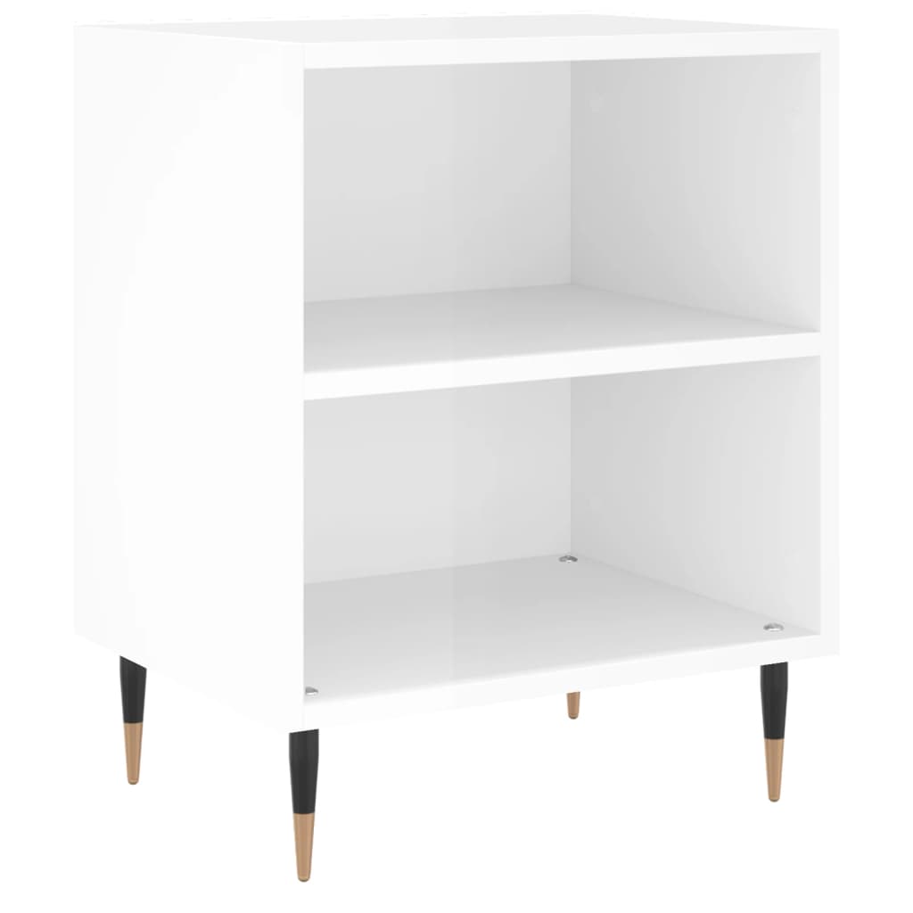 sengeborde 2 stk. 40x30x50 cm konstrueret træ hvid højglans