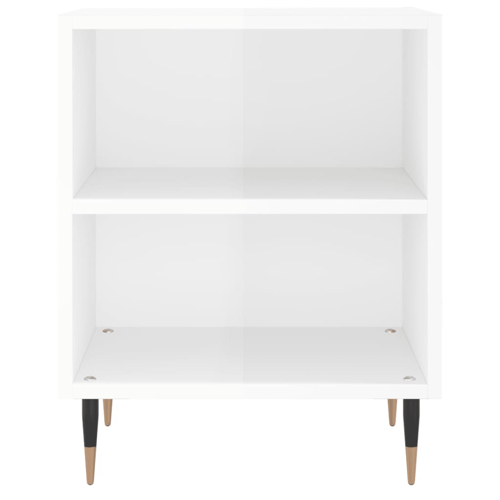 sengeborde 2 stk. 40x30x50 cm konstrueret træ hvid højglans