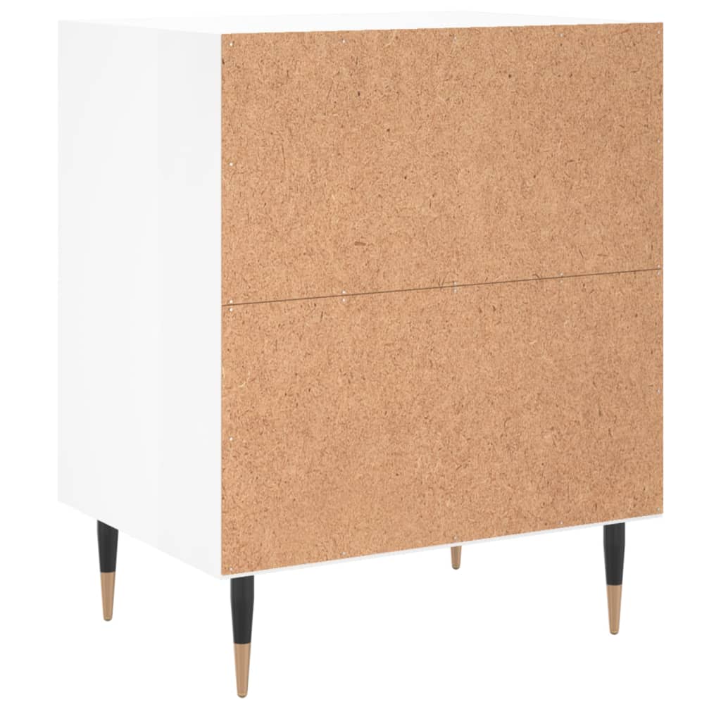 sengeborde 2 stk. 40x30x50 cm konstrueret træ hvid højglans