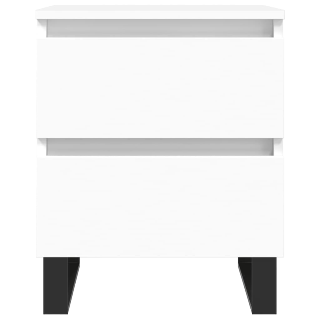 sengeborde 2 stk. 40x35x50 cm konstrueret træ hvid