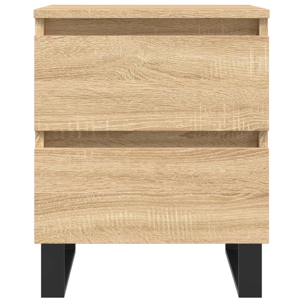sengeborde 2 stk. 40x35x50 cm konstrueret træ sonoma-eg
