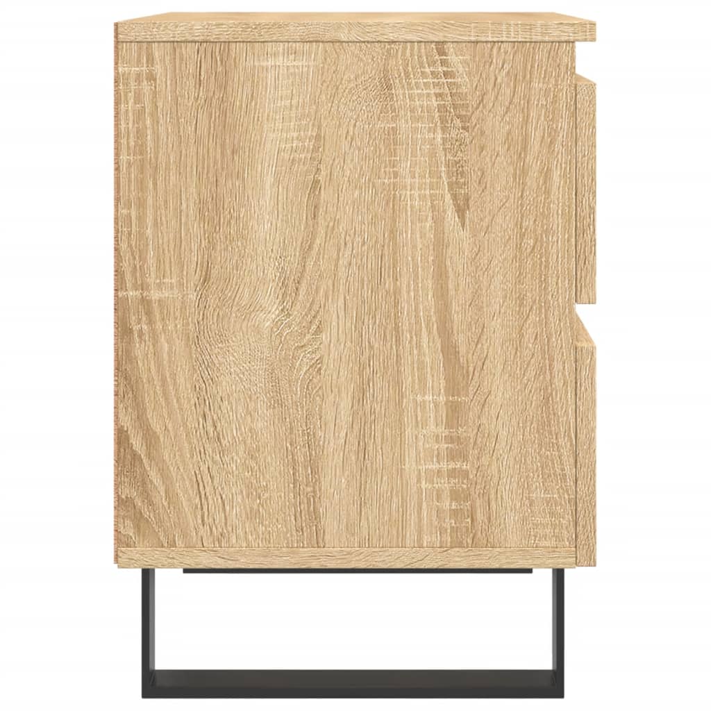 sengeborde 2 stk. 40x35x50 cm konstrueret træ sonoma-eg