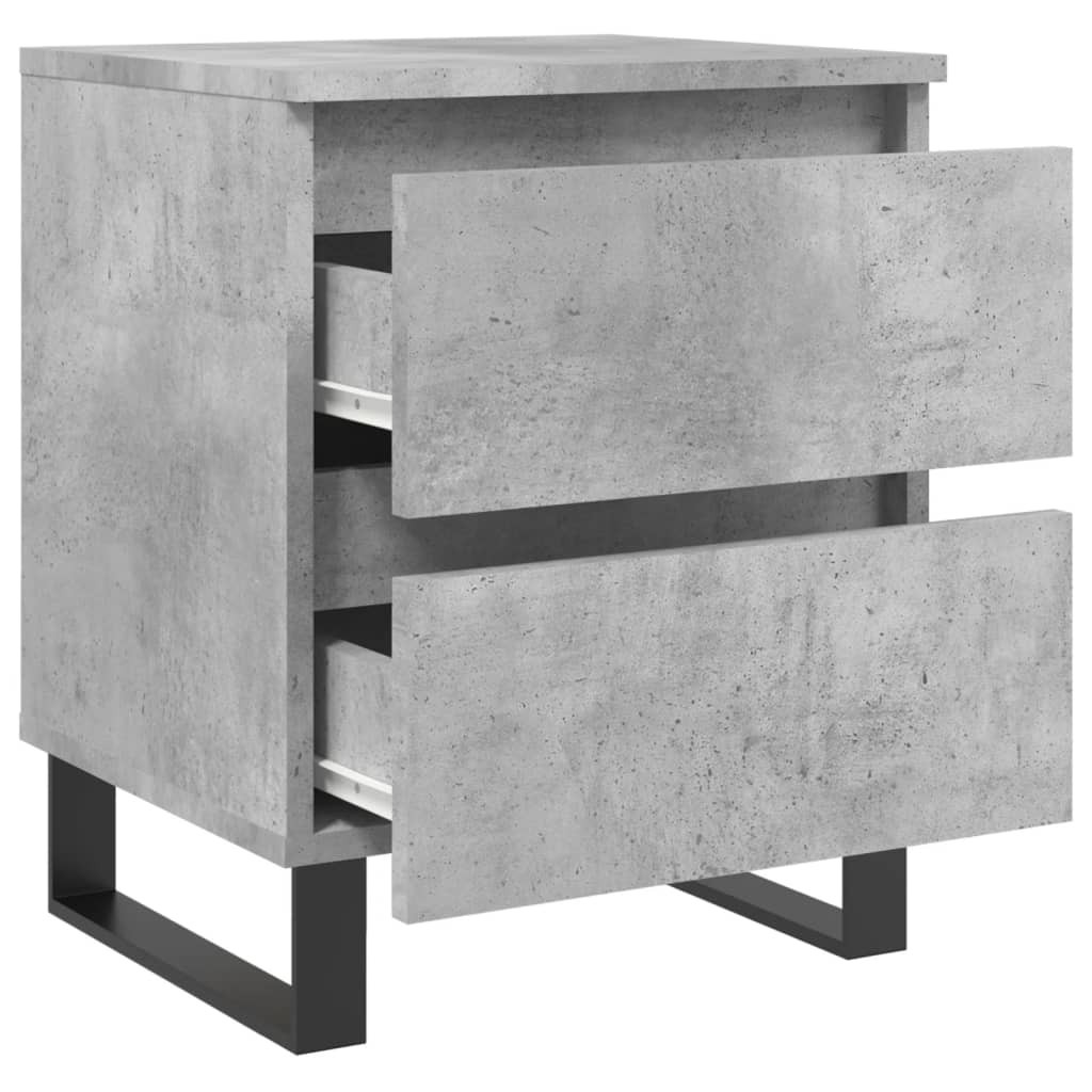 sengebord 40x35x50 cm konstrueret træ betongrå