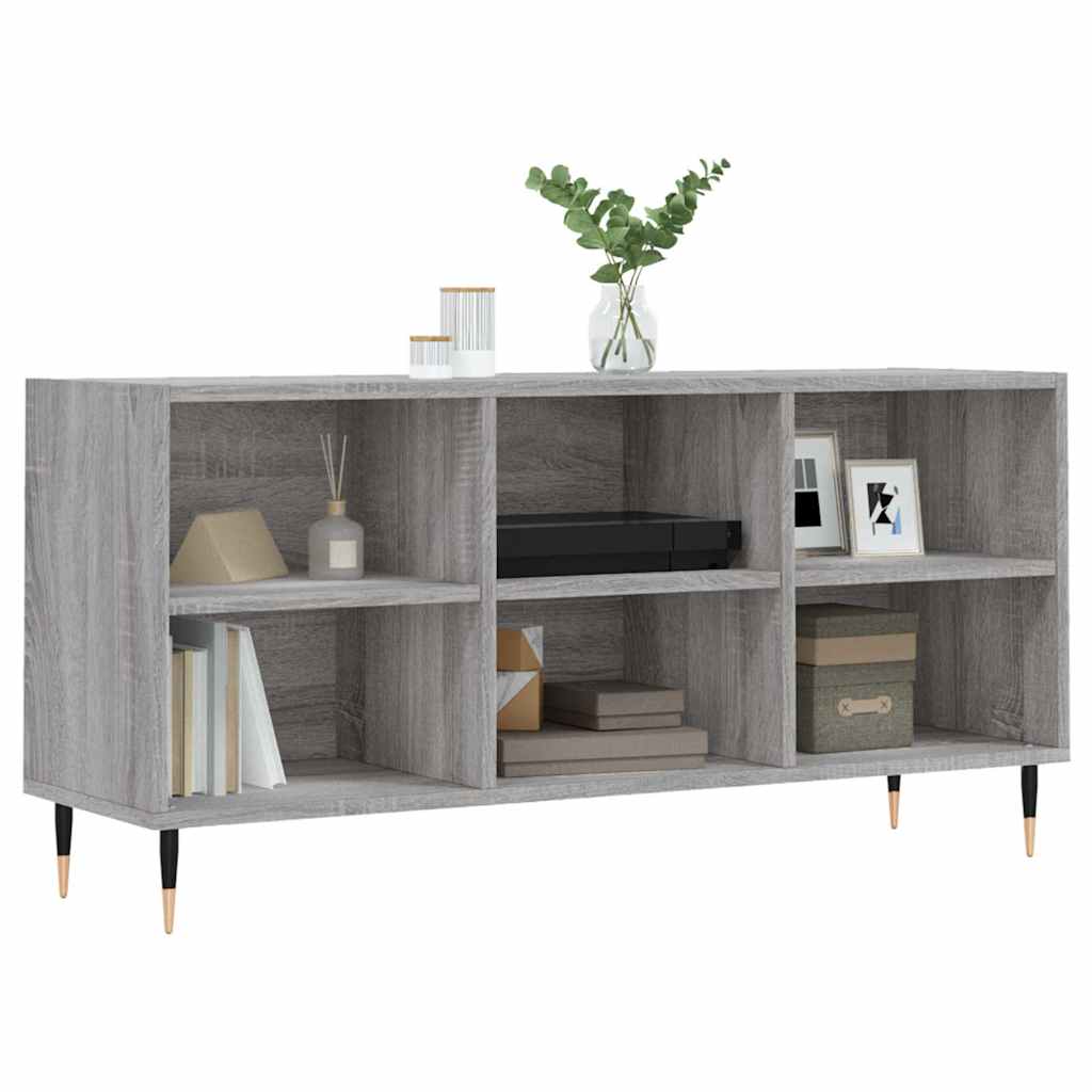 tv-bord 103,5x30x50 cm konstrueret træ grå sonoma-eg