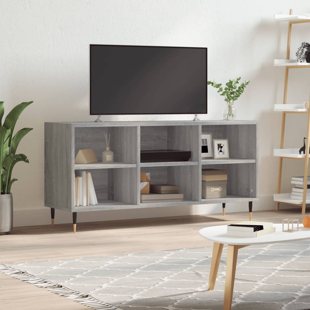 tv-bord 103,5x30x50 cm konstrueret træ grå sonoma-eg