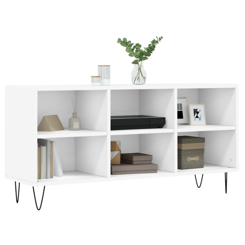 tv-bord 103,5x30x50 cm konstrueret træ hvid