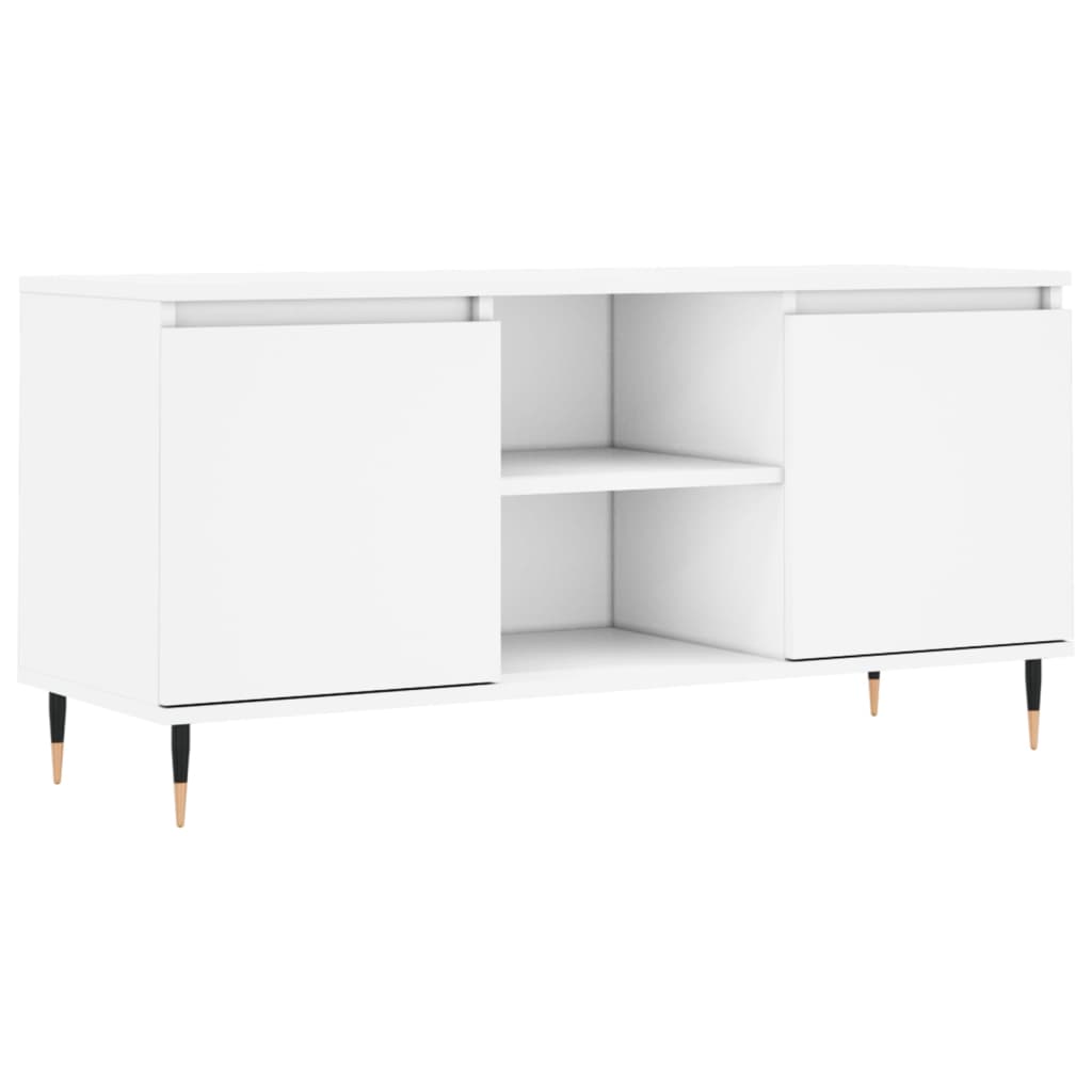 tv-bord 104x35x50 cm konstrueret træ hvid